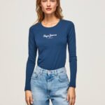 Armada camiseta de manga larga de algodón Pepe Jeans 06X4472 mujer