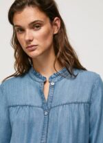 azul camisa regular fit cuello mao Pepe Jeans 06X4351 mujer - Imagen 3