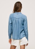 azul camisa regular fit cuello mao Pepe Jeans 06X4351 mujer - Imagen 4