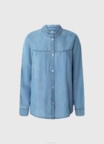 azul camisa regular fit cuello mao Pepe Jeans 06X4351 mujer - Imagen 5