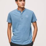 azul claro playera con cuello panadero Pepe Jeans 06X4965 hombres