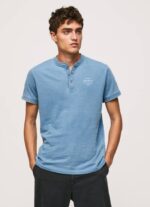 azul claro playera con cuello panadero Pepe Jeans 06X4965 hombres
