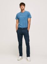 azul claro playera con logo estampado Pepe Jeans 06X4967 hombres - Imagen 2