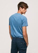 azul claro playera con logo estampado Pepe Jeans 06X4967 hombres - Imagen 4