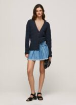 azul minifalda de mezclilla bordada Pepe Jeans 06X4504 mujer