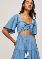 azul vestido de Denim Pepe Jeans 06X4163 mujer - Imagen 4