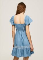 azul vestido de mezclilla bordado Pepe Jeans 06X4164 mujer - Imagen 4