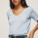 bahía camiseta de lino con cuello de pico Pepe Jeans 06X4466 mujer