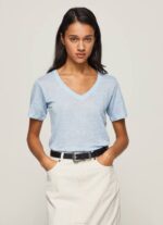 bahía camiseta de lino con cuello de pico Pepe Jeans 06X4466 mujer - Imagen 3