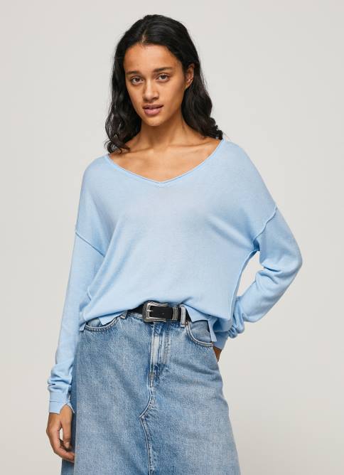 bahia_jersey_de_ajuste_holgado_con_escote_en_v_pepe_jeans_06x4249_mujer.jpg bahía jersey de ajuste holgado con escote en v Pepe Jeans 06X4249 mujer - Imagen 1