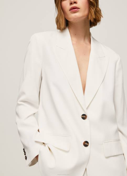 blanco blazer de lino con corte holgado Pepe Jeans 06X4110 mujer - Imagen 3
