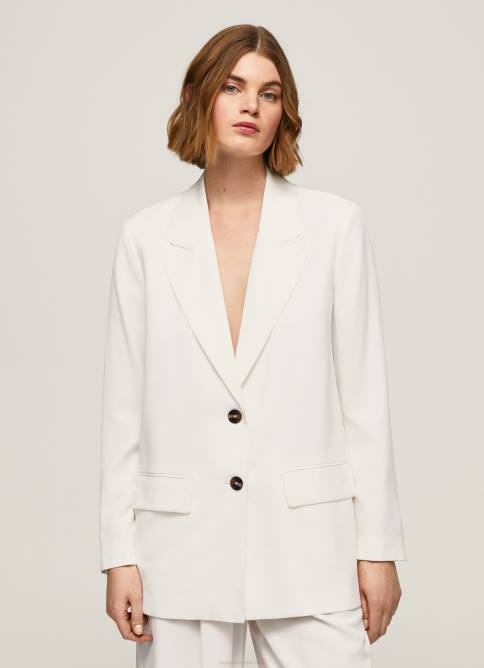 blanco blazer de lino con corte holgado Pepe Jeans 06X4110 mujer - Imagen 1