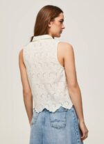 blanco camisa con abertura en la sisa Pepe Jeans 06X4337 mujer - Imagen 4