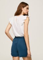 blanco camisa con detalles calados Pepe Jeans 06X4437 mujer - Imagen 4