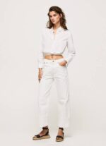 blanco camisa cropped de popelina Pepe Jeans 06X4361 mujer - Imagen 3