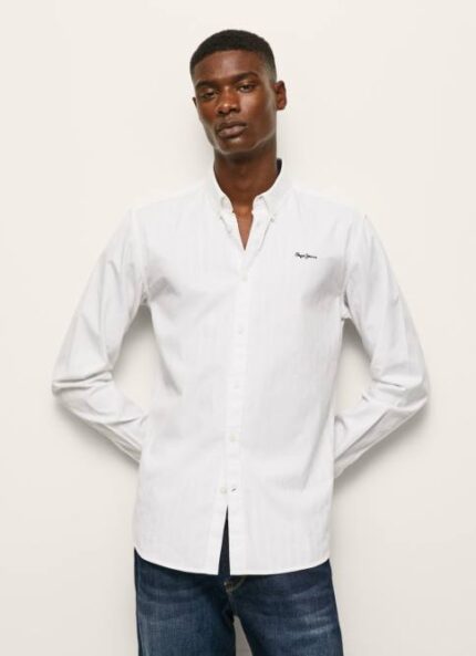 blanco camisa dobby a rayas lisselton Pepe Jeans 06X41064 hombres