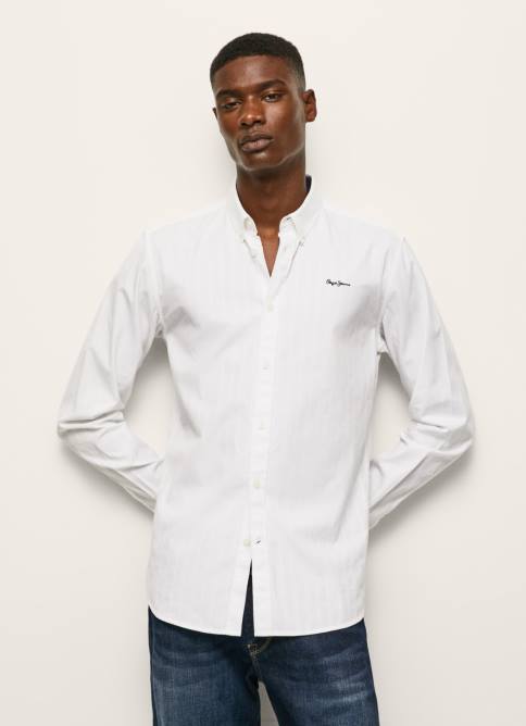 blanco_camisa_dobby_a_rayas_lisselton_pepe_jeans_06x41064_hombres.jpg blanco camisa dobby a rayas lisselton Pepe Jeans 06X41064 hombres - Imagen 1