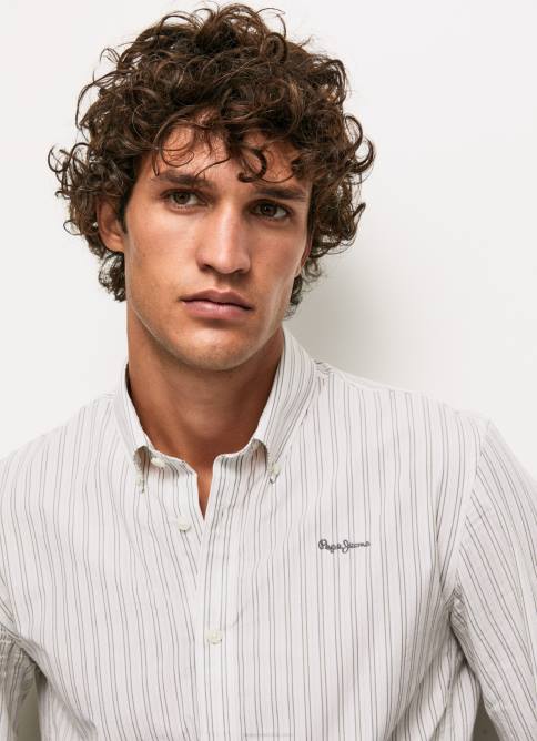 blanco camisa slim fit de popelín de algodón Pepe Jeans 06X41022 hombres - Imagen 4