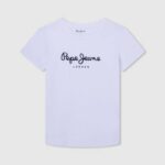 blanco camiseta básica con logo Pepe Jeans 06X41607 chico