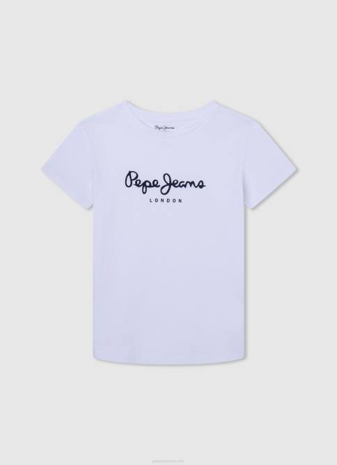 blanco_camiseta_basica_con_logo_pepe_jeans_06x41607_chico.jpg blanco camiseta básica con logo Pepe Jeans 06X41607 chico - Imagen 1