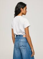 blanco camiseta con cordones en el cuello Pepe Jeans 06X4449 mujer - Imagen 4