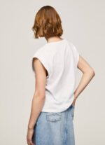 blanco camiseta con estampado de foto Pepe Jeans 06X4387 mujer - Imagen 4