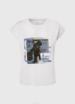 blanco camiseta con estampado de foto Pepe Jeans 06X4410 mujer - Imagen 5