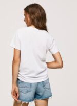 blanco camiseta con estampado de foto Pepe Jeans 06X4429 mujer - Imagen 4