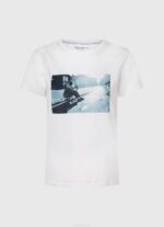 blanco camiseta con estampado de foto Pepe Jeans 06X4429 mujer - Imagen 5