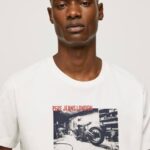 blanco camiseta con estampado de foto Pepe Jeans 06X4955 hombres