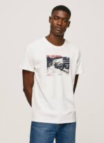 blanco camiseta con estampado de foto Pepe Jeans 06X4955 hombres - Imagen 3