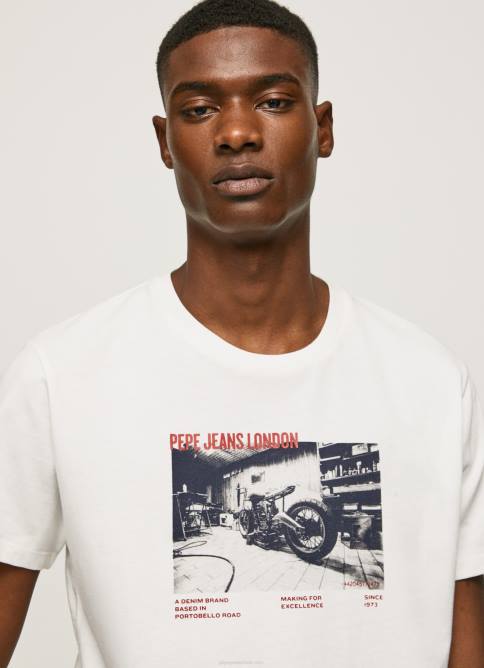 blanco_camiseta_con_estampado_de_foto_pepe_jeans_06x4955_hombres.jpg blanco camiseta con estampado de foto Pepe Jeans 06X4955 hombres - Imagen 1