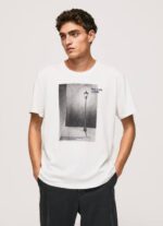 blanco camiseta con estampado de foto Pepe Jeans 06X4958 hombres