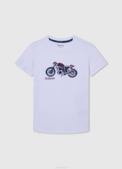 blanco camiseta con estampado de motos Pepe Jeans 06X41644 chico