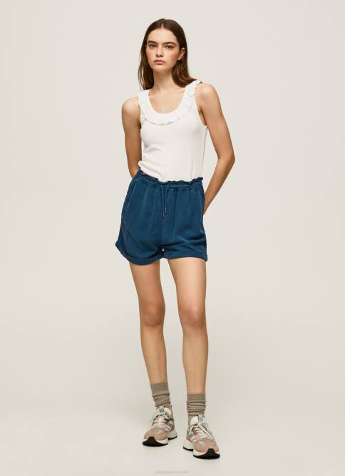 blanco camiseta con volantes en el cuello Pepe Jeans 06X4390 mujer - Imagen 2