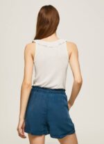 blanco camiseta con volantes en el cuello Pepe Jeans 06X4390 mujer - Imagen 4