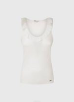 blanco camiseta con volantes en el cuello Pepe Jeans 06X4390 mujer - Imagen 5