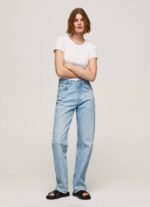 blanco camiseta de algodón con logo Pepe Jeans 06X4404 mujer - Imagen 2