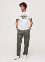 blanco camiseta de algodón con logo Pepe Jeans 06X4938 hombres - Imagen 2