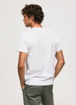 blanco camiseta de algodón con logo Pepe Jeans 06X4938 hombres - Imagen 4