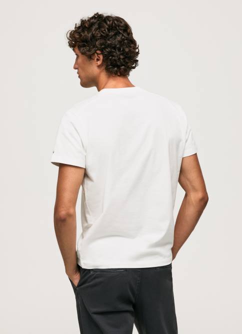 blanco camiseta de algodón lavado y teñido Pepe Jeans 06X4942 hombres - Imagen 4