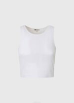 blanco camiseta de canalé con manga sisa Pepe Jeans 06X4423 mujer - Imagen 5