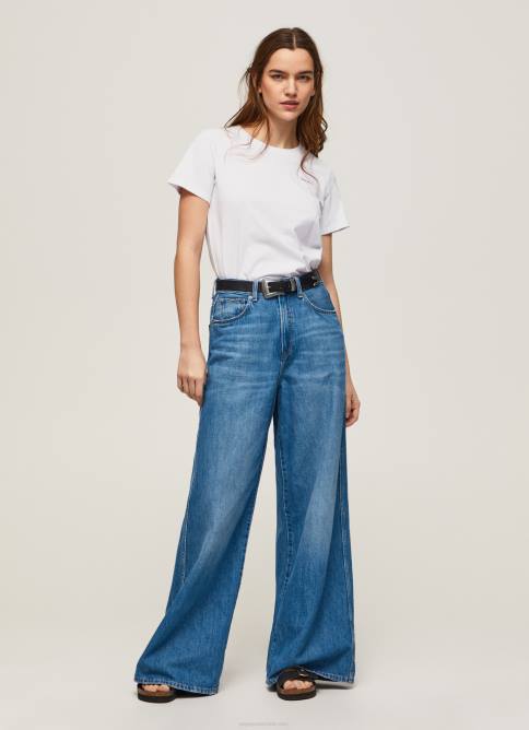 blanco camiseta de manga corta de algodón Pepe Jeans 06X4420 mujer - Imagen 2