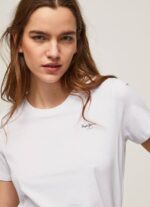 blanco camiseta de manga corta de algodón Pepe Jeans 06X4420 mujer - Imagen 3