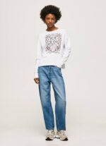 blanco camiseta de manga larga con logo maxi Pepe Jeans 06X4389 mujer - Imagen 2