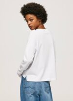 blanco camiseta de manga larga con logo maxi Pepe Jeans 06X4389 mujer - Imagen 4