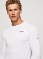 blanco camiseta de manga larga de algodón Pepe Jeans 06X41007 hombres