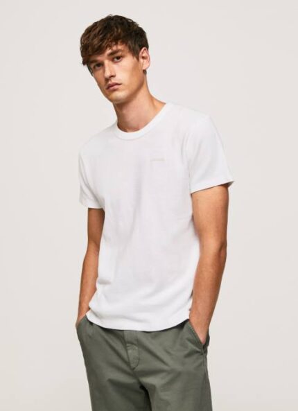 blanco camiseta de punto gofrado Pepe Jeans 06X4960 hombres