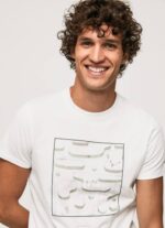 blanco camiseta estampada de algodón Pepe Jeans 06X4940 hombres - Imagen 3