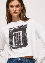 blanco camiseta estampada de manga larga Pepe Jeans 06X4428 mujer - Imagen 3